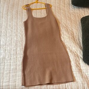 Forever 21 Ribbed Mini Dress - Tan